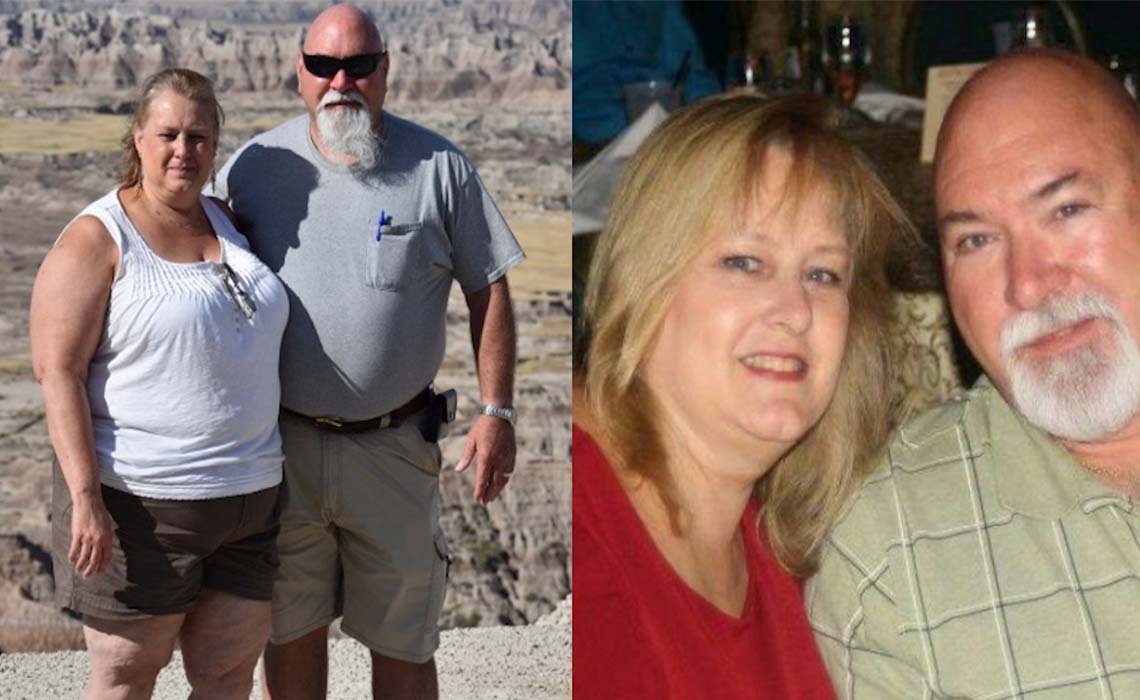 Shari Dyal and her husband, two photos together.