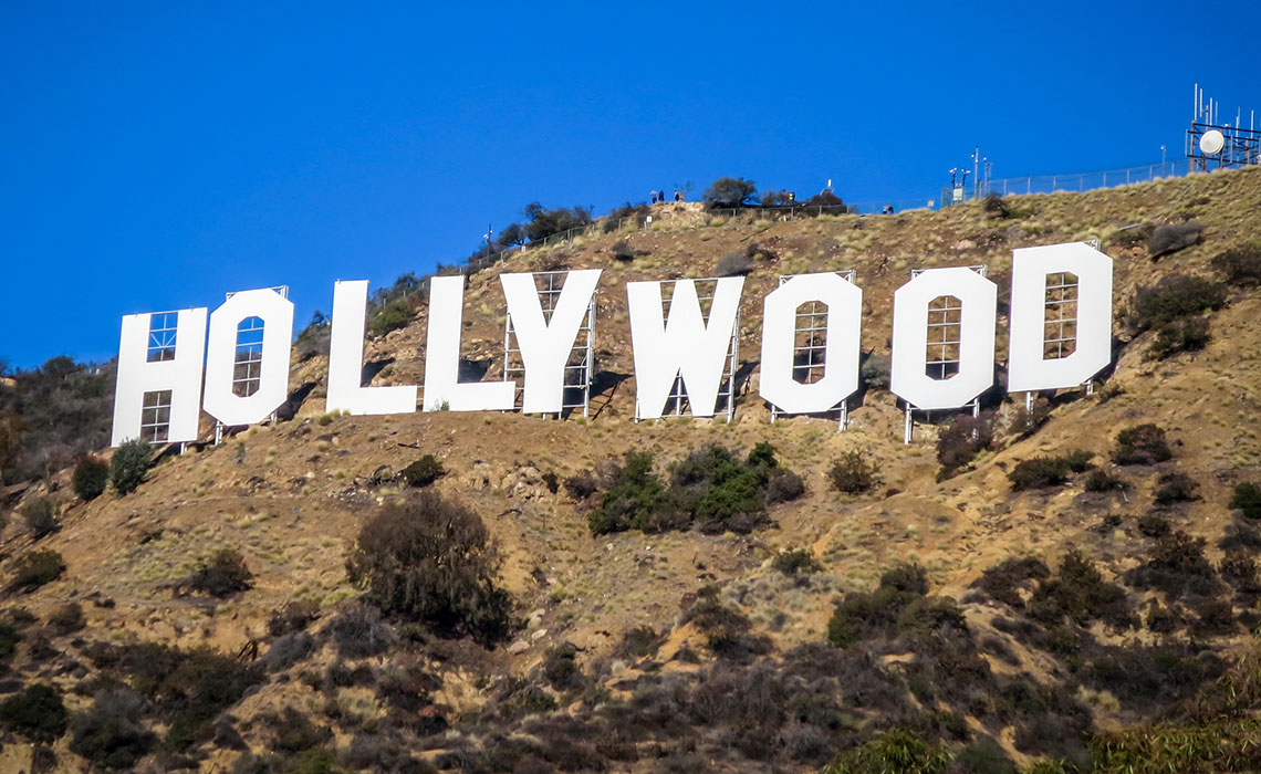 The Hollywood sign in California.