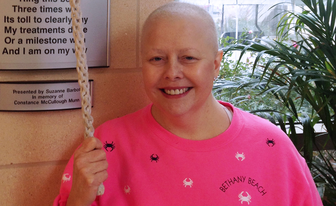 Melissa Hodges ringing a bell.