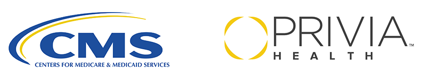 Centers for Medicare & Medicaid Services (CMS) logo and Privia Health logo